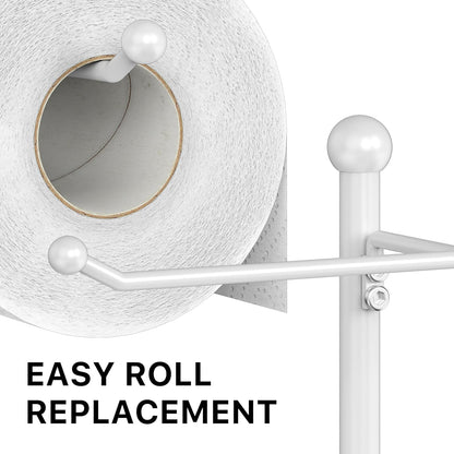 Simple Houseware English Style Toilet Paper Stand Holder w/Woodtop, Bronze | 4 Paper Rolls, 8.5" x 8.75" x 29.2"