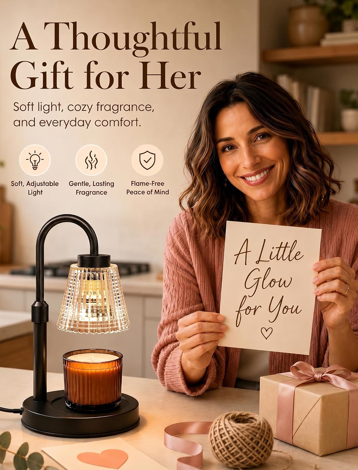 Girece Candle Warmer Lamp with Timer and Dimmer Birthday Gifts for Women