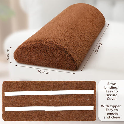 Wesiti Recliner Foot Pillow Cushion High Resilience Sherpa Memory Foam Bolster Sleeping Rest Multipurpose Half Roll Leg Pillow Suitable for Bed Chair Sofa Headrest Back Lumbar Leg Support(Dark Gray)