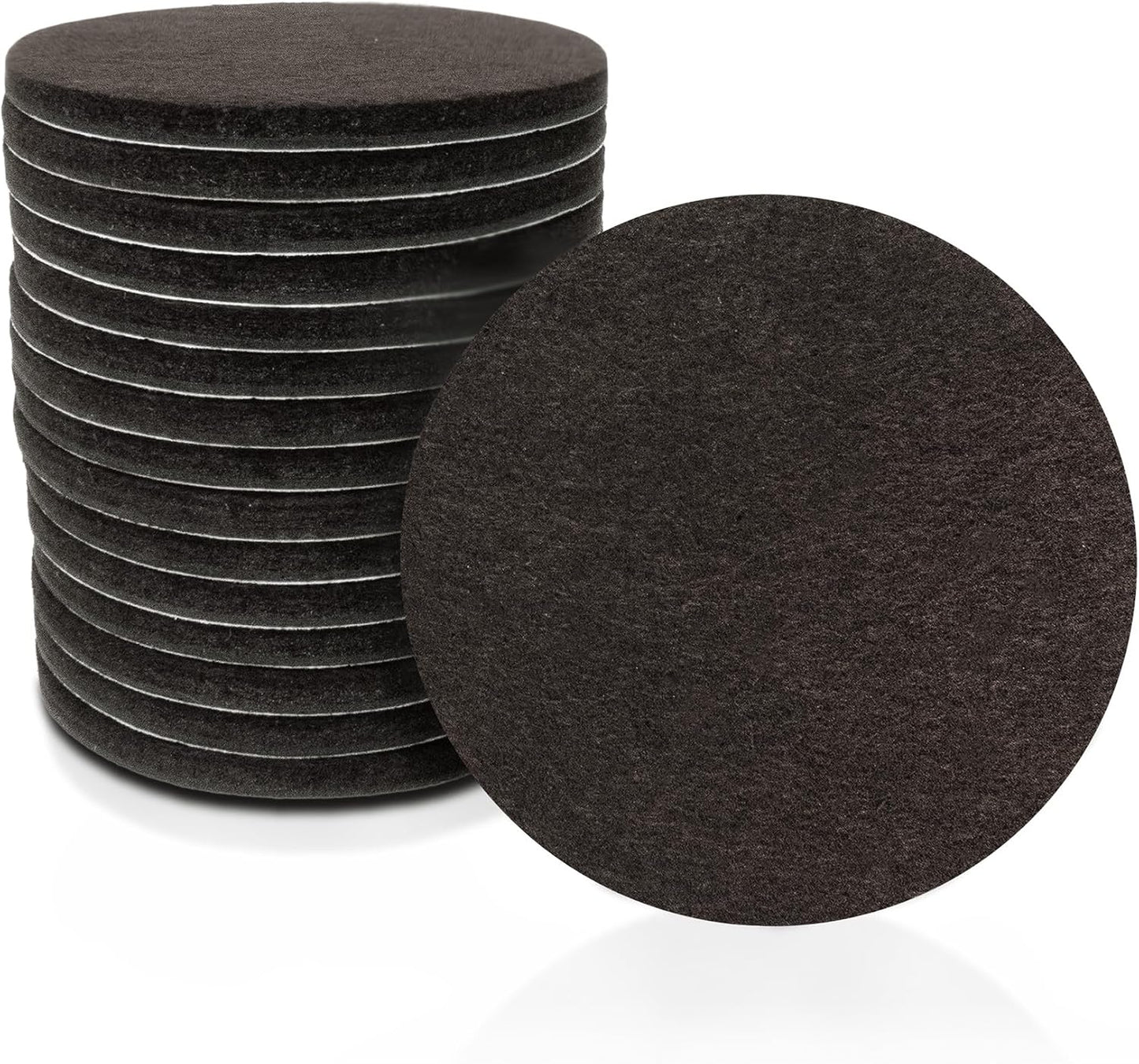 SoftTouch Assorted Size Round Mini Self-Stick Furniture Slider Felt Pads for Hard Surfaces, Noise-Reducing Adhesive Furniture Moving Pads for Beds, Sofas, Dressers, 46-Count, Brown