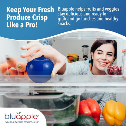 Bluapple Produce Saver Ethylene Gas Absorber - Fresh Fruit & Vegetable Storage for Refrigerator Crisper, Shelves & Fruit Bowls, Produce Keeper, Fruit Saver, Kitchen Must Haves, BPA-Free - 2-Pack