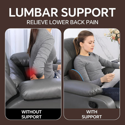 ROYALAY Sherpa Lumbar Support Pillow for Recliner, Memory Foam Back Pillow for Chair, Warm Couch Back Cushions for Elderly with Machine Washable Cover, Lumbar Pad for Car Office Chair, Brown