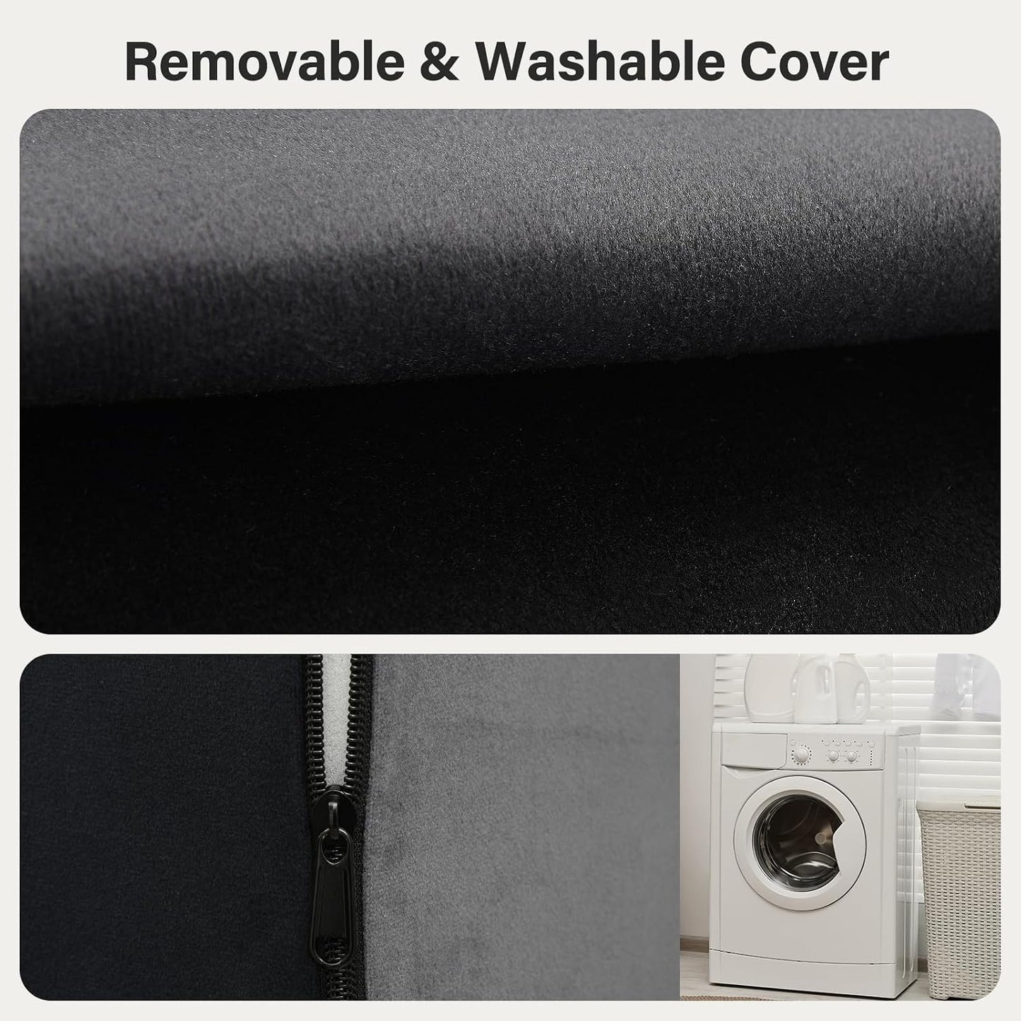 Vekkia 21" Reading Pillow for Bed with Adjustable Arms and XL Side Pockets | 60° Wedge Back Support, Washable Cover, Support Chair for TV, Gaming, Working, Nursing, Recovery in Bed & Floor, Black/Gray