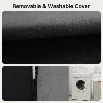 Vekkia 21" Reading Pillow for Bed with Adjustable Arms and XL Side Pockets | 60° Wedge Back Support, Washable Cover, Support Chair for TV, Gaming, Working, Nursing, Recovery in Bed & Floor, Black/Gray