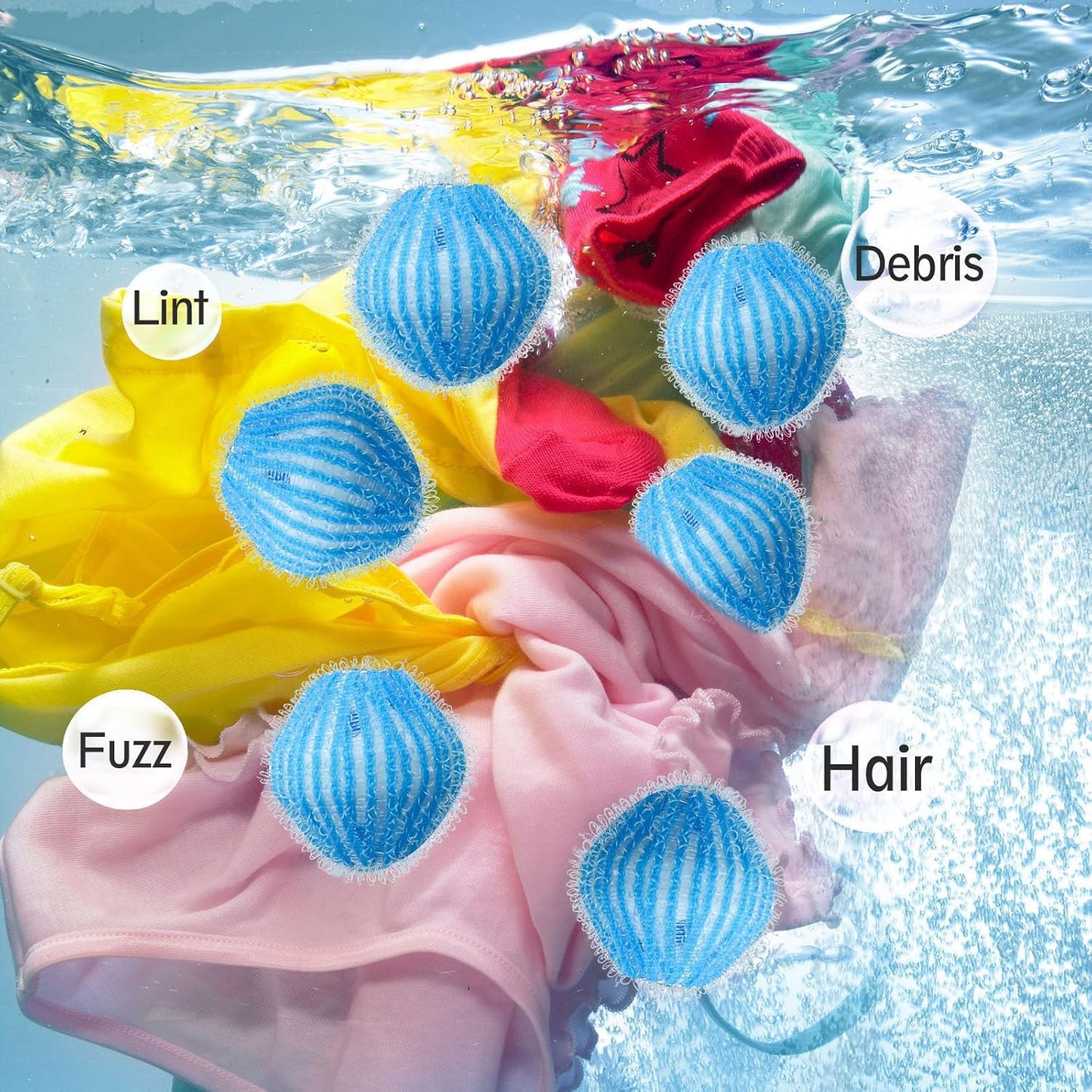 Pet Hair Remover Laundry, Microfiber Washing Machine Balls 12 Pieces, Reusable Lint Catcher Tool for Dogs and Cats