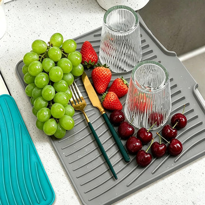 Kitchen Sink Splash Guard Gen2-30" x 6'' Silicone Sink Mat Splash Guard fit for Countertop, Bathroom,Farmhouse,RV by EBIGIC (Grey)
