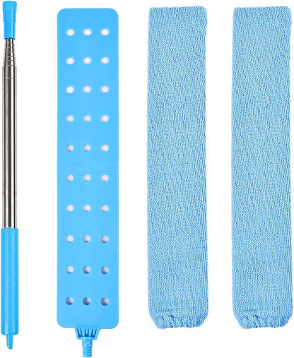 4PCS Microfiber Duster Kit, 3 in 1 Microfiber Dusters Retractable Gap Dust Cleaner and Chenille Duster with 83 inches Extra Long Extension Pole for Cleaning Ceiling Fan, High Ceiling
