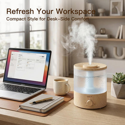 AZEUS SK7620 1.8L Ultrasonic Humidifier with 7 Color Night Light, Cool Mist Humidifier with Adjustable Output, Quiet Operation & Auto Shut-Off for Home and Office
