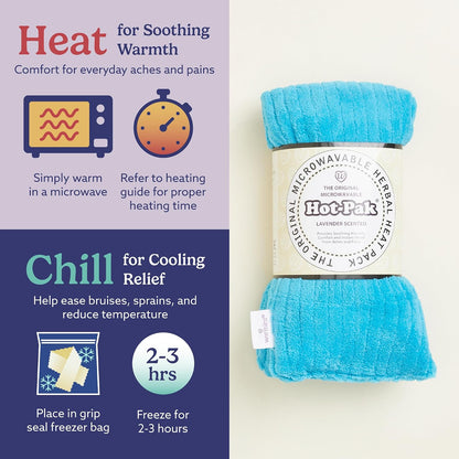 warmies Hot-Pak Microwavable Neck Wrap - Soothing Warm Compress with Scented Lavender - Cooling Neck Warmer for Relaxation - Microwave Heating Pad for Aches & Pains - Gray, Soft Cord, Pack of 1