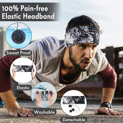 LC-dolida Sleep Headphones Headband Bluetooth 5.4, Sports Headband Earphones Wireless with Speaker Microphone USB C for Women Sleeping Gift Workout Jogging Yoga Insomnia Travel Meditation, Butterfly