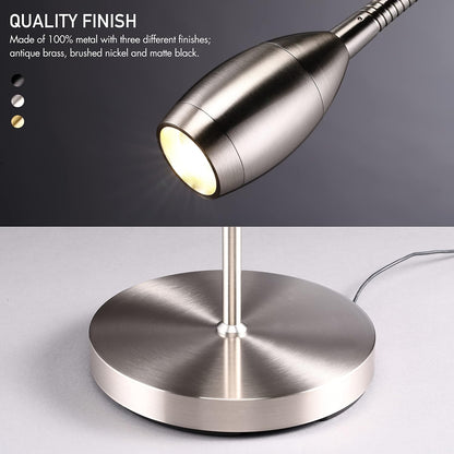 O’Bright Ray – Adjustable LED Beam Floor Lamp, Dimmable and Zoomable Spotlight, Flexible Gooseneck, Reading/Crafting Standing Lamp, Work Table Light, Matte Black