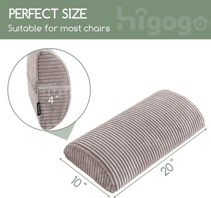 HIGOGOGO Lumbar Support Pillow for Recliner Chair/Accent Chair/Couch, Memory Foam Back Support Cushion for Elderly, Recliner Cushions for Back Rest, Pain Relief, Reading, Washable Cover, Brown