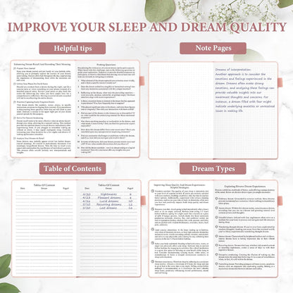 JUBTIC Guided Dream Journal Hardcover with Prompts, Beige | Record & Track Dreams, Interpretations & Thoughts before Sleeping, Ideal Gift for Women, Girls, Men