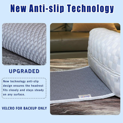 Cooling Neck Pillow for Recliner, Breathable Adjustable Non-Slip Headrest Cushion, Neck Pain Relief Support Pillow for Sofa, Couch, Armchair, Ideal for Hot & Sweaty Sleepers (Cool-Checkerboard )
