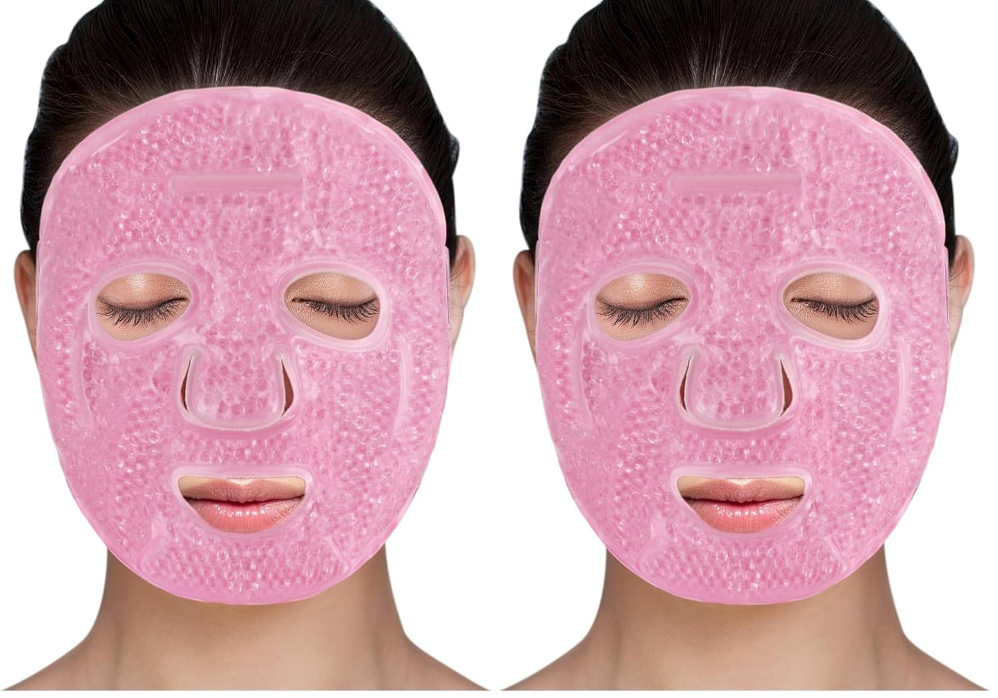 LotFancy Face Ice Pack, Reusable Ice Face Mask, Gel Bead Cold Face Eye Mask, Hot Cold Compress for Puffiness, Facial Routine, Post-Surgical Recovery, Headache, Skin Care, Post Laser Care