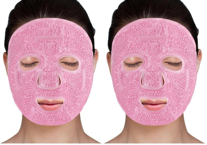 LotFancy Face Ice Pack, Reusable Ice Face Mask, Gel Bead Cold Face Eye Mask, Hot Cold Compress for Puffiness, Facial Routine, Post-Surgical Recovery, Headache, Skin Care, Post Laser Care