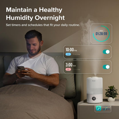 Levoit Top Fill Humidifiers for Bedroom, 2.5L Tank for Large Room, 25dB