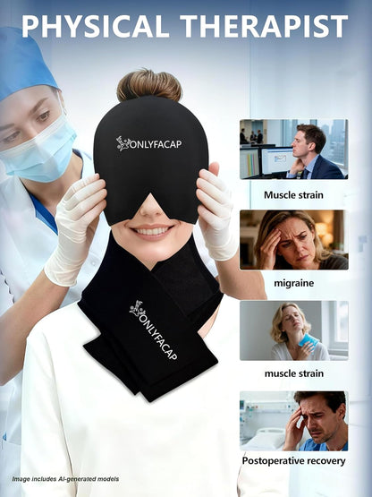 Flexible Neck Ice Pack Wrap,Gel Cold Therapy for Pain Relief | reusable,cool ice silk,stays cold 20 to 30 mins,dual hot & cold,hands-free, Ideas for tech neck, office workers and injuries