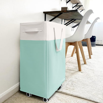Goodpick 75L Laundry Basket with Wheels & Removable Wash Bag for Dorm | Rolling Laundry Basket with Handles for Dirty Clothes, Fodable Hamper for Laundry Room, Dorm Room Essentials, Grey