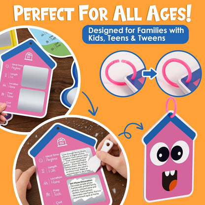 50 Family Scratch Off Adventure Cards for Kids & Adults, Fun Family Activity Game, Indoor & Outdoor Family Bonding Activities, Screen-Free Family Night Ideas, Gift for Ages 4+