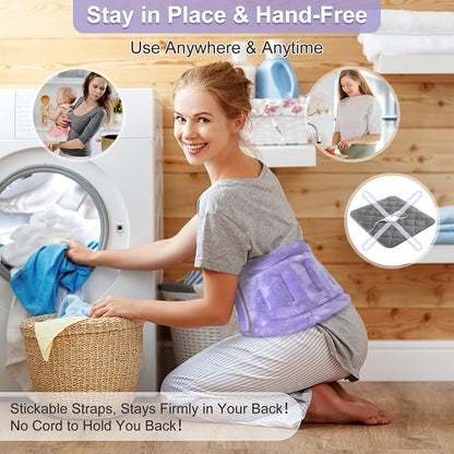 SuzziPad Microwave Heating Pad for Back & Lumbar Discomfort, Purple