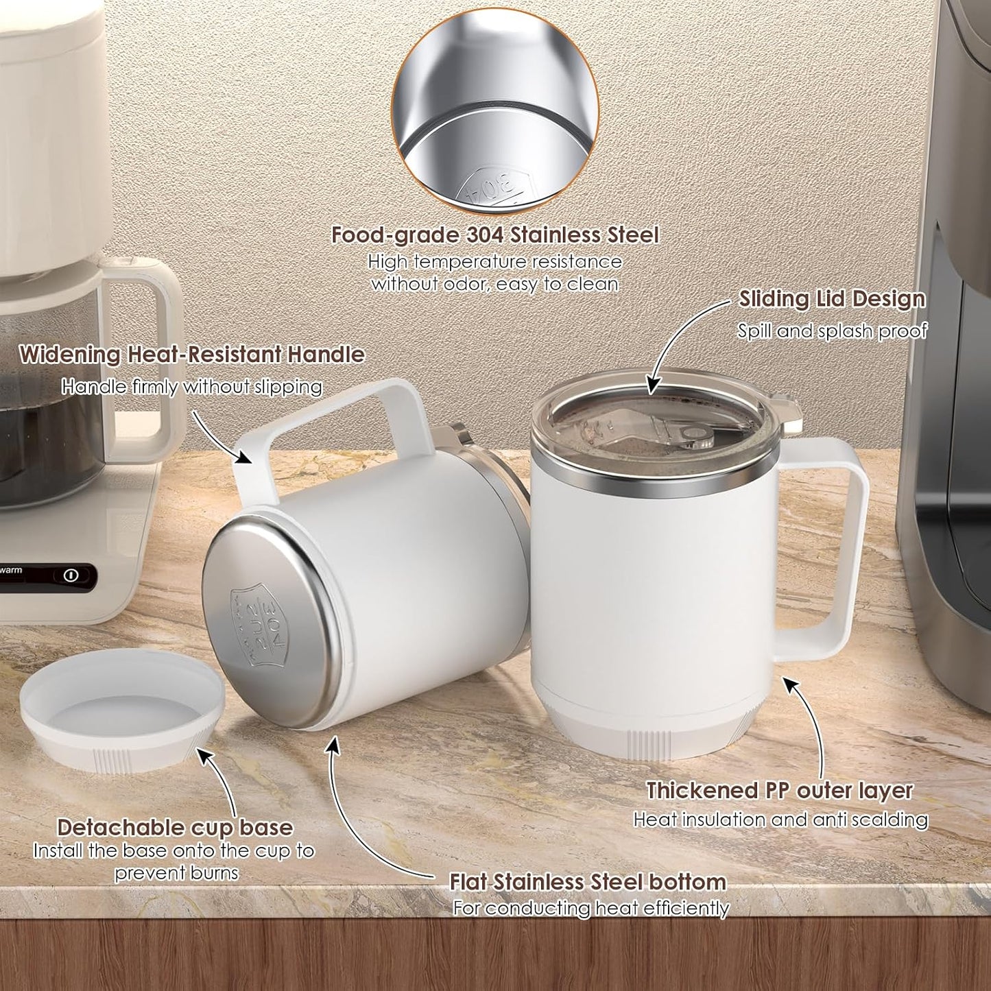 Felibeaco Coffee Mug Warmer & Mug Set for Desk, Smart Coffee Cup Warmer with 16oz Heated Mug, Cup Heater with Auto Shut Off for Office/Home, Coffee Gifts for Women/Men/Dad on Father‘s Day, Red