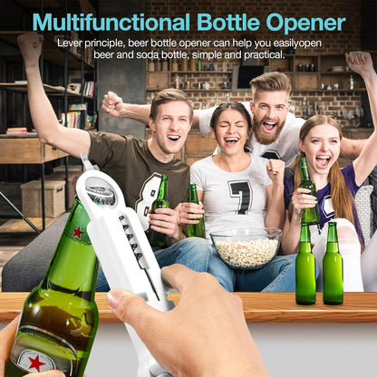 Jar Opener for Seniors with Arthritis, 7 in 1 Bottle Opener and Wine Corkscrew, Easy Grip Kitchen Gadget for Weak Hands Elderly, Retractable Jaw Lid Opener with Magnetic Storage (Teal)