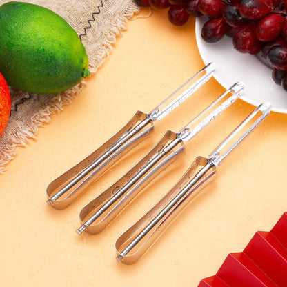 Mudder 5 Pieces Vegetable Fruit Peelers Stainless Steel Rotary Peelers Carrots Potatoes Peeling Tools for Home and Kitchen, with Ergonomic Safety and Control Handle