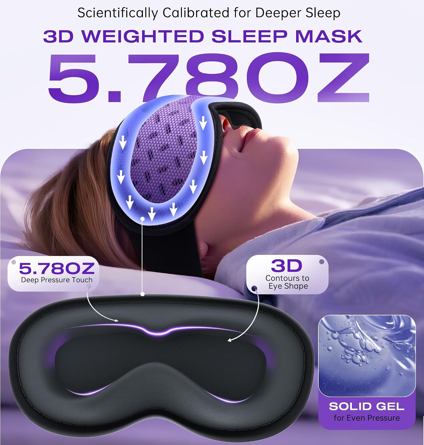 Sleep Mask Headphones Bluetooth 5.4 with 3D Removable Hot Cold Compress, TOPOINT Weighted Eye Mask Blackout Soft Cooling Breathable for Women Men Deep Sleep Relax Tired Office Travel