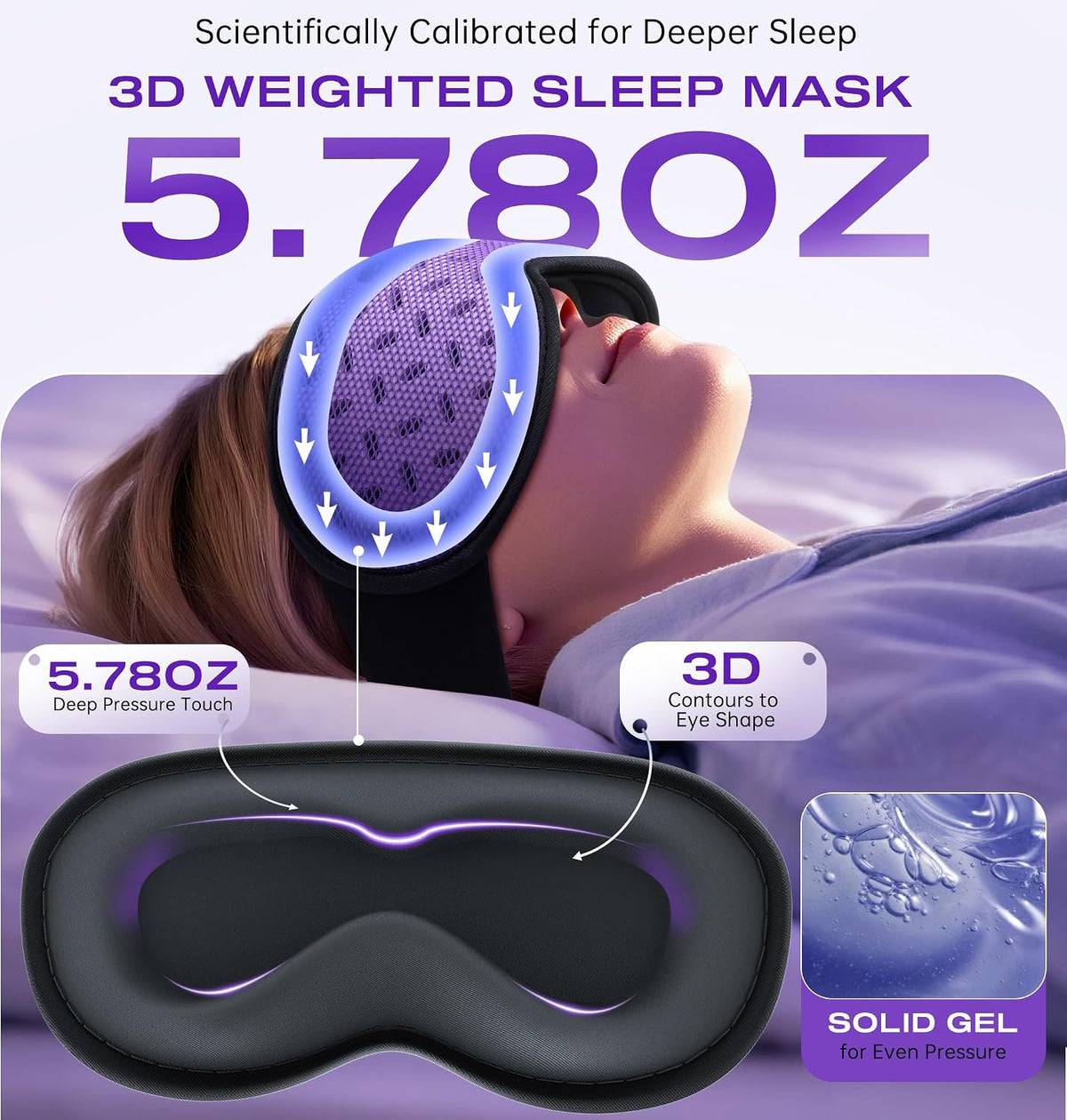 Sleep Mask Headphones Bluetooth 5.4 with 3D Removable Hot Cold Compress, TOPOINT Weighted Eye Mask Blackout Soft Cooling Breathable for Women Men Deep Sleep Relax Tired Office Travel