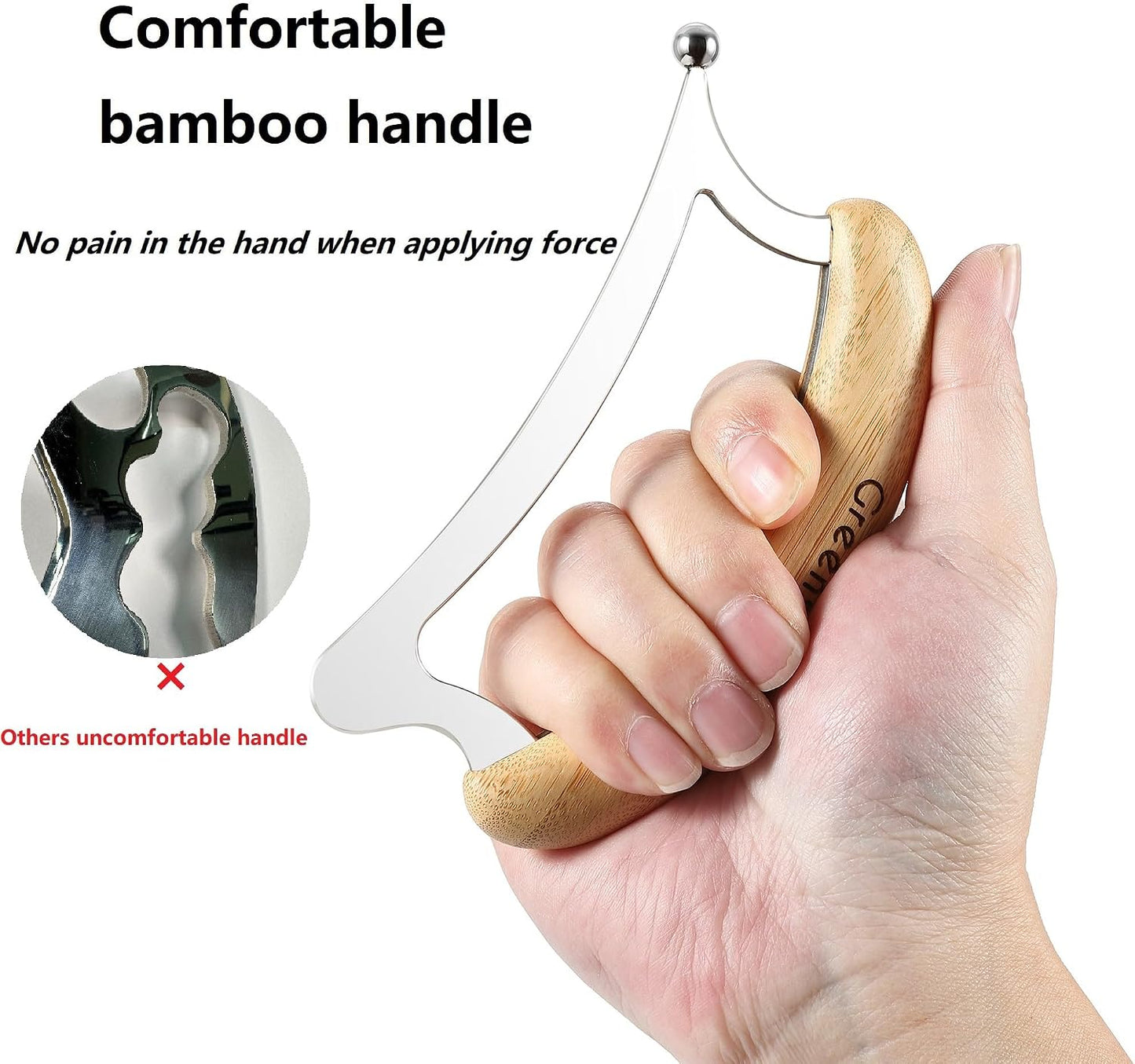 Stainless Steel Gua Sha Muscle Scraper Tool for Muscle Relief, Wooden Massage Tools,Body Guasha Tool, Portable Body Scrapers Tool for Neck, Back, Feet Recovery.