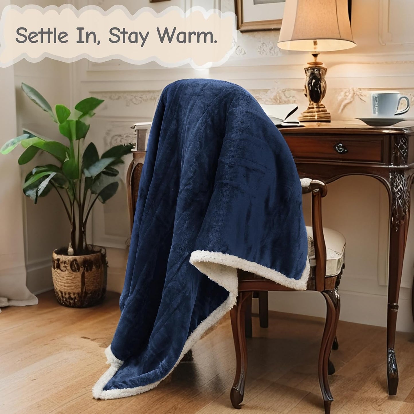 Soypipo Electric Heated Throw Blanket 50"x60", Faux Fur Plush with 4 Heat Settings & 2/4/8/10H Auto Shut-Off, Overheat Protection, Machine Washable, for Office & Chair, Dark Grey