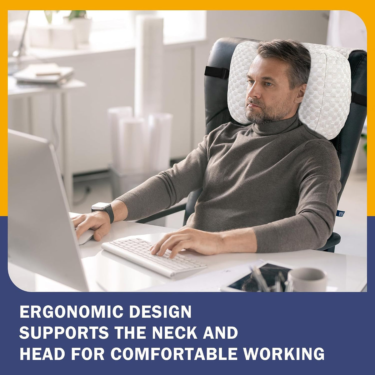 BALAPET Shredded Memory Foam Neck Pillow for Recliners, Ergonomic Headrest Cushion for Neck Pain Relief and Cervical Support, Suitable for Side Sleeping at Home and Office, Patent Pending(Coffee)