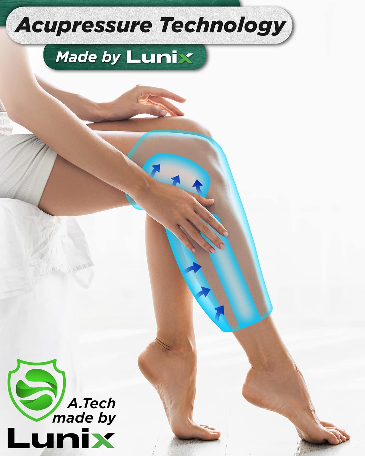 Lunix LX4 FSA Cordless Knee Massager with Heat, Compression & Vibration, Rechargeable Wrap for Knee, Calf & Thigh, Hot/Cold Therapy Option, Touchscreen Control for Everyday Comfort, Charcoal Black
