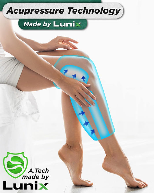 Lunix LX4 FSA Cordless Knee Massager with Heat, Compression & Vibration, Rechargeable Wrap for Knee, Calf & Thigh, Hot/Cold Therapy Option, Touchscreen Control for Everyday Comfort, Charcoal Black