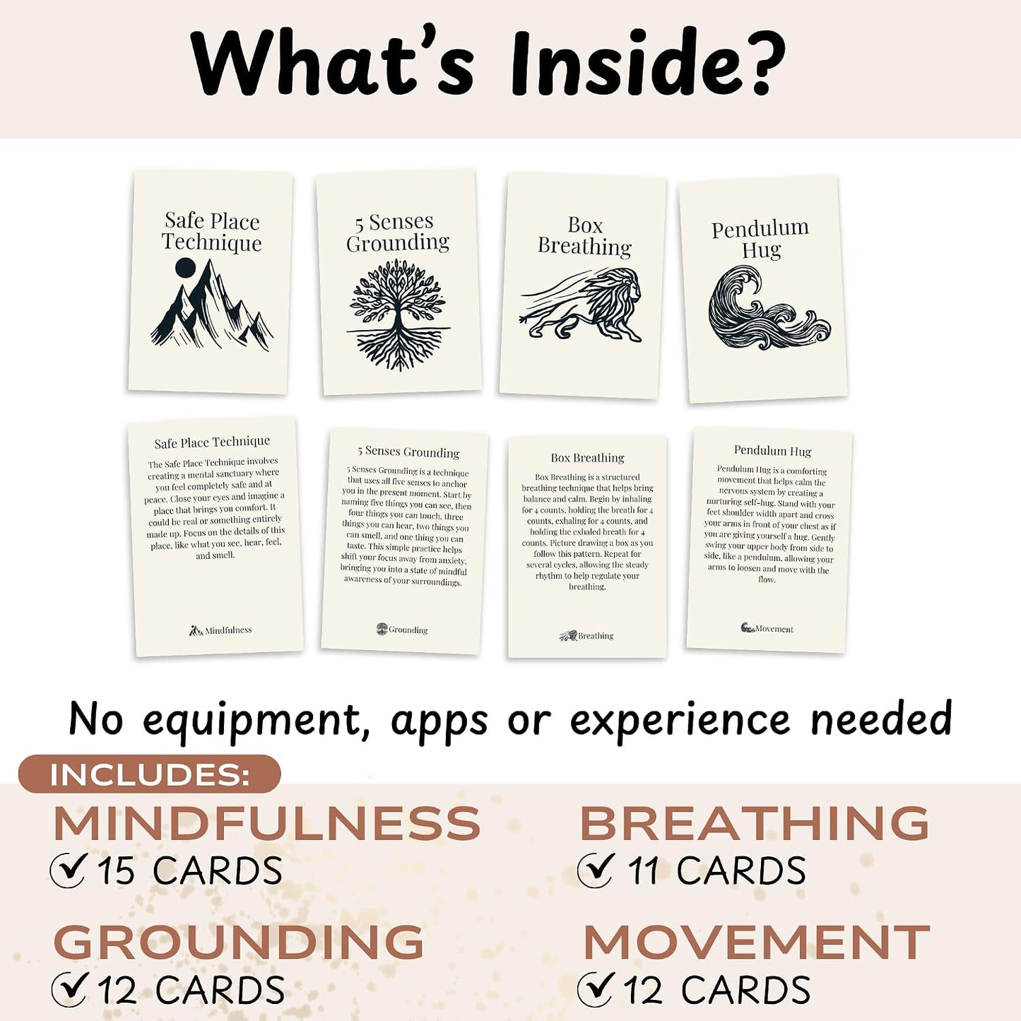 Somatic Therapy Cards: 50 exercises for nervous system regulation | Reset Nervous System, Relieve Anxiety, Soothe Stress, Mindfulness & Breathwork, Daily Movement
