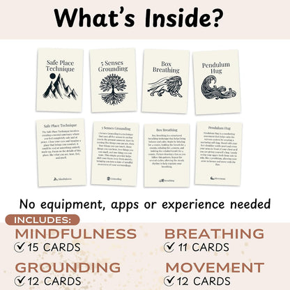 Somatic Therapy Cards: 50 exercises for nervous system regulation | Reset Nervous System, Relieve Anxiety, Soothe Stress, Mindfulness & Breathwork, Daily Movement