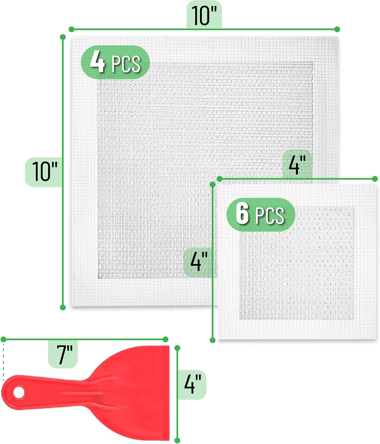 Bates- Drywall Repair Kit, 16 pcs, Aluminum Wall Repair Patch Kit | for Wall Hole Repair, Sanding and Patching