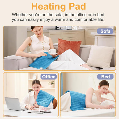 Heating Pad,Heated Blanket,Heating Pad for Back Neck,Grey,24x12 Inch | Electric Heating Pad,Dry/Moist Heat Heating Pads,Heating Pads for Shoulder,Abdomen,Heat Pad for Women Men,Birthday Gift