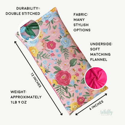 Large Microwave Heating Pad with Flax Seed, Scented or Unscented, Good for Back Pain or Cramps, Moist Heat Therapy or Ice Pack, Microwavable Bean Bag, 6" x 12" (Mushroom, Lavender & Peppermint)