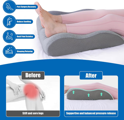Leg Elevation Pillows for After Surgery, Ergonomic Breathable Elevation Pillow for Post-Surgery, Post-Injury, Memory Foam Elevation Promotes Circulation & Reduces Swelling and Pain
