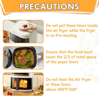 Air Fryer Liners, 8" Parchment Paper for 5-8 QT | Food-Grade Air Fryer Liners Disposable, Oil-Proof, Greaseproof for Baking, Roasting, Microwave Airfryer Baskets Accessories