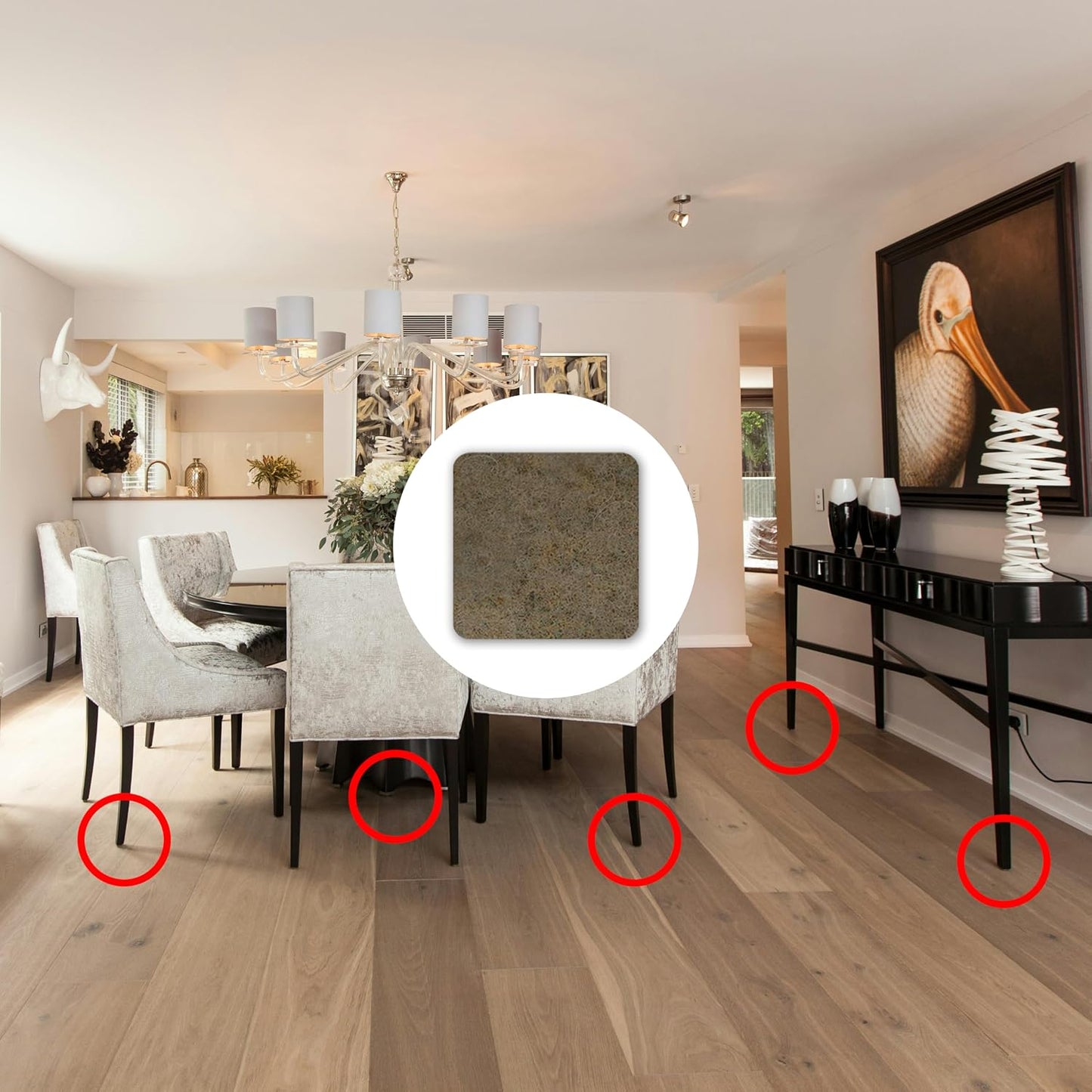 Furniture Felt Pads Brown 144 Pcs Strong Self Adhesive Protectors for Hardwood Floors Laminate Flooring Furniture Feet Chair Legs Table Cabinet Couch Non Scratch Peel Stick Felt Pad Set for All Floors