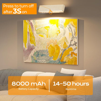 MOITA Battery Operated Wall Sconce Set of 2 Wireless Wall Lamp with Remote Control & Touch Control Rechargeable LED Wall Lights 3 Color Temperatures 360° Rotatable for Bedroom Living Room Black