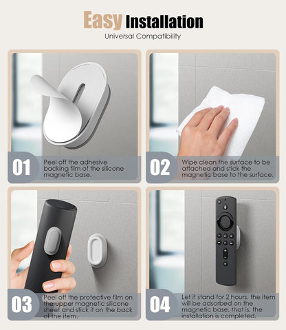 Magnetic Remote Control Holder Wall Mount for TV/Fan, 5Pack-Black | No Drill Self-Adhesive TV Remote Holder for Bed, Silicone Remote Caddy, Bedside Organizer, RV Accessories