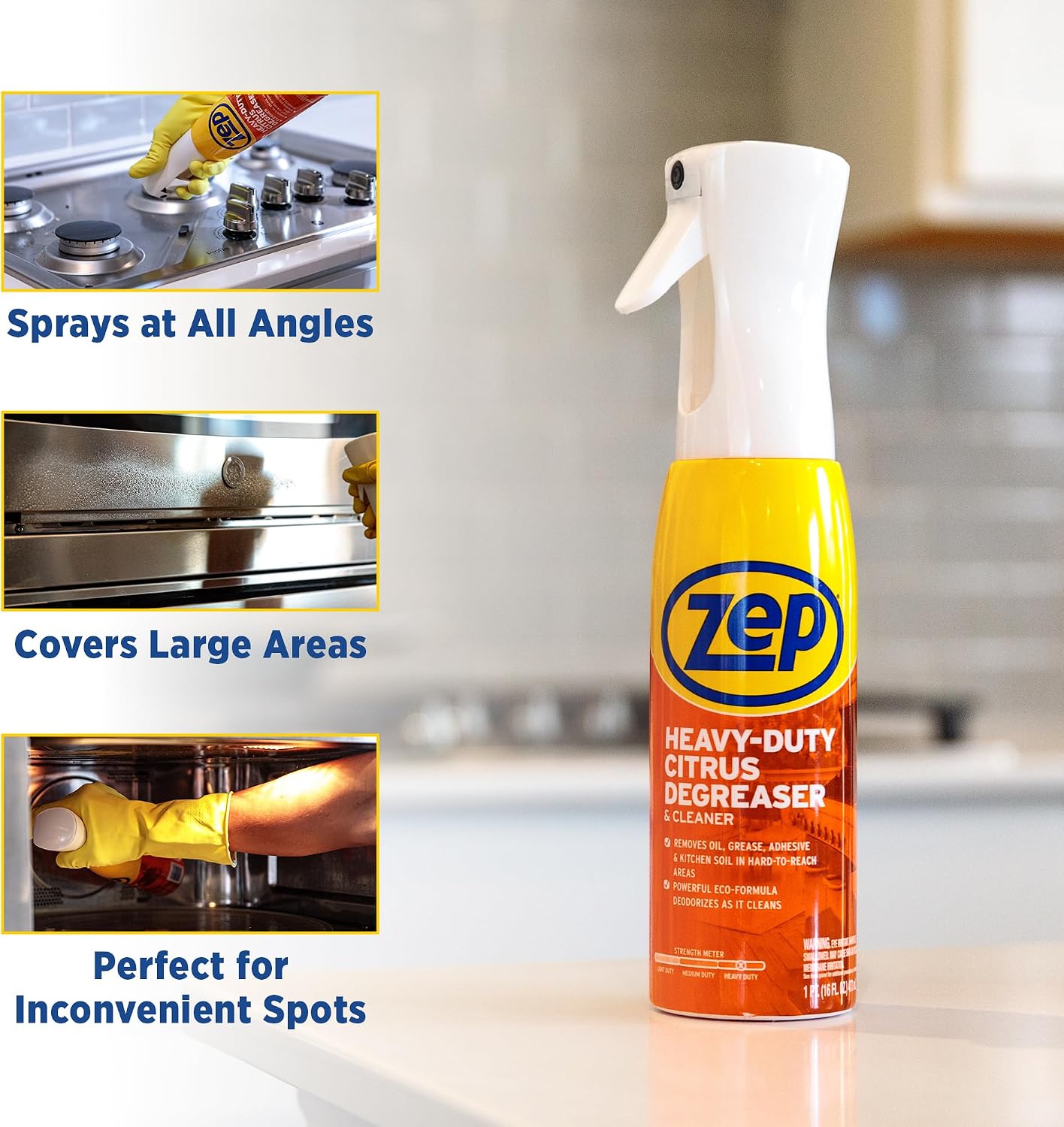 Zep Heavy Duty Citrus Degreaser and Cleaner Mist -16 fl oz ZUCIT20 - Removes Oil, Grease, Adhesive & Kitchen Soil, In Hard-To-Reach Areas