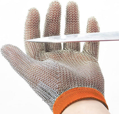 Dowellife Chainmail Glove, Cut Resistant Food Grade, Stainless Steel Mesh Metal Knife Cutting Glove for Butcher, Oyster Shucking Kitchen Mandoline Chef Slicing Fish Fillet (Medium)