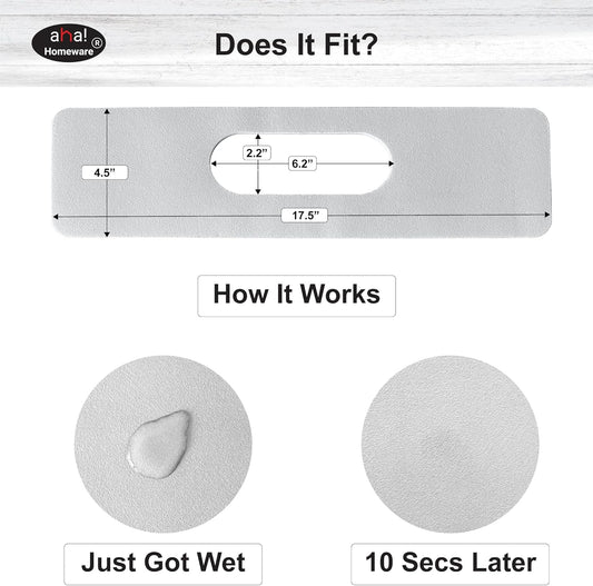 Faucet Mat Bathroom Sink Oval-Hole : AHA HOMEWARE Diatomite Rubber Bathroom Sink Splash Guard Oval Hole 2 Packs (Light Gray)