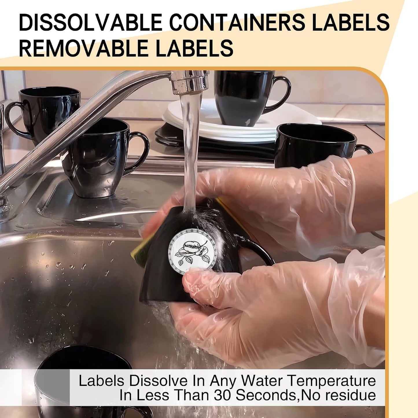 L LIKED 750 Dissolvable Food Stickers Custom 1" x 2-5/8" Inkjet 25 Sheets | Printable sheets for inkjet printers. Track shelf life & prep date. For kitchens, restaurants, food trucks, delis & fast food