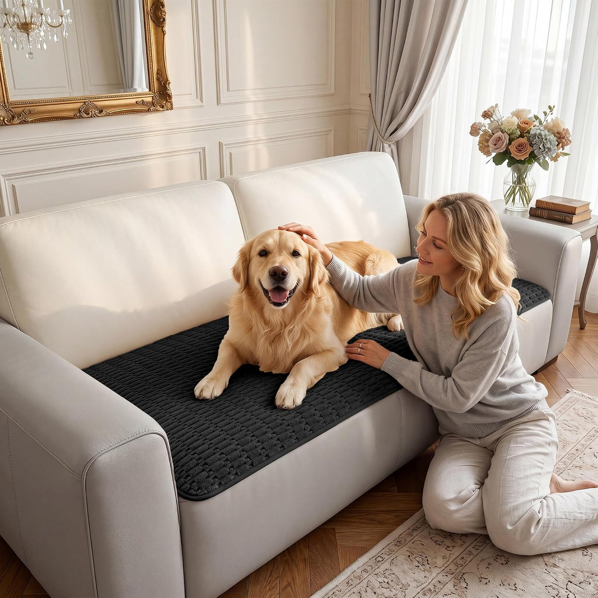 Foxdecor Couch Arm Covers for Sofa Arm Chair Covers Set of 2